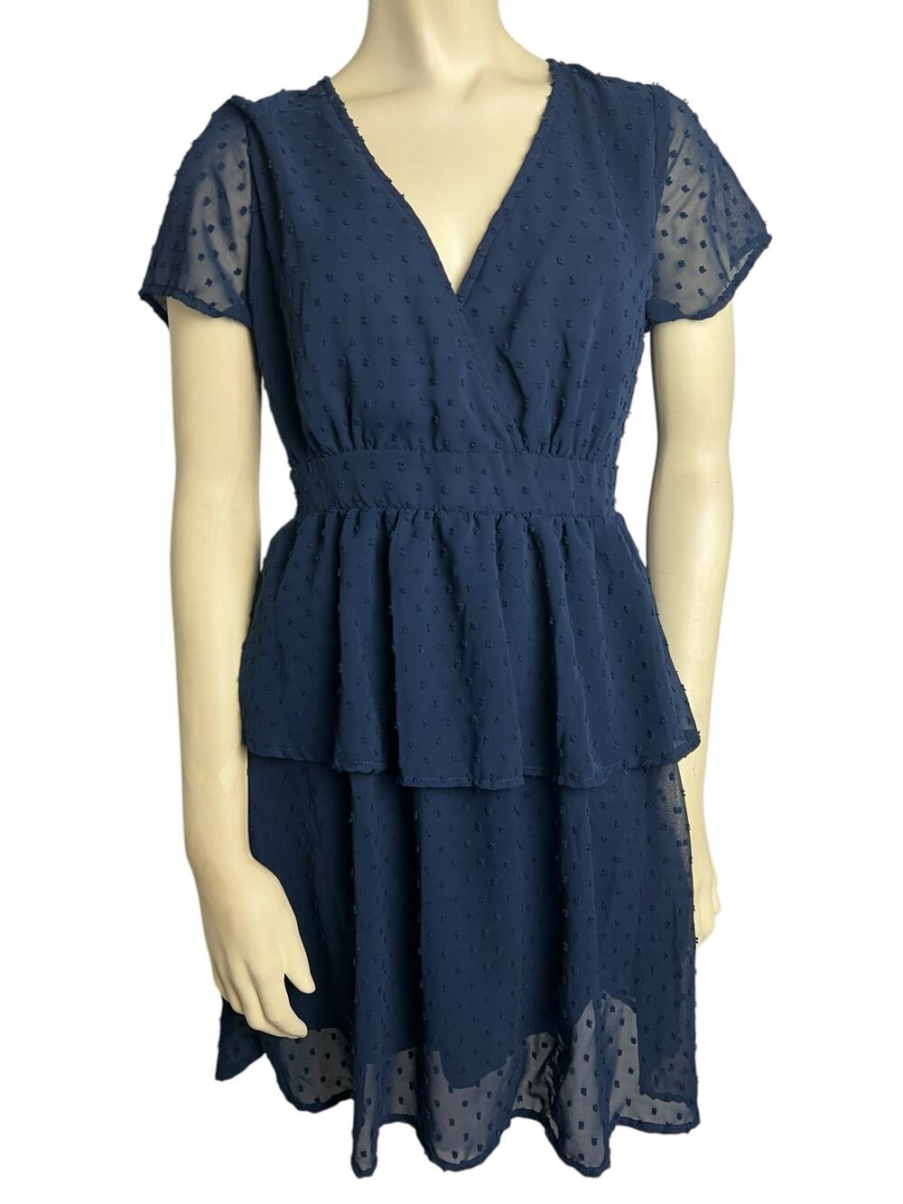 NWT Altar'd State Reecie Mini Dress Navy Women's Size M Bohemian Brunch Whimsy